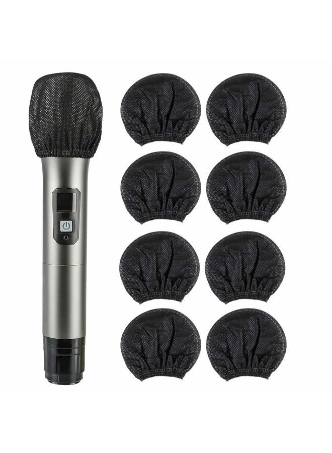 buluker LDS-JL 200 Pcs Disposable Microphone Cover Non-Woven Handheld Microphone Windscreen Protective Cap for Recording Room, KTV and Any Shared Environment (Black) - Image 1