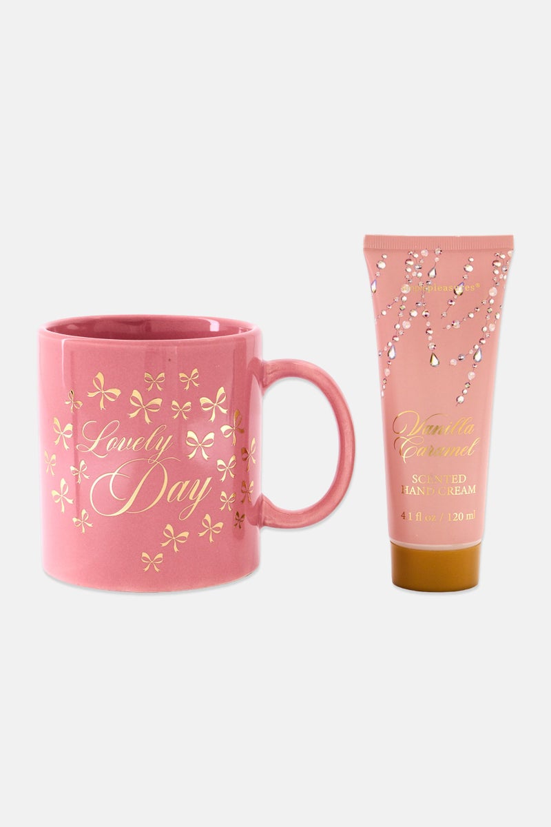 VOTUM 3 Pieces Cozy Fluffy Socks And Hand Cream With Mug Gift Set  - Image 2