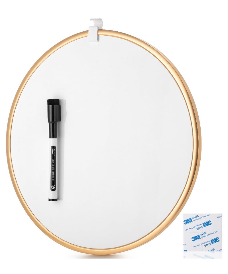 Mr. Pen- Round Dry Erase Board, 11.5” with a Black Dry Erase Marker, Gold Frame, Small White Board, White Board for Kids, White Board for Students, Small Dry Erase Board, Mini White Board - Image 1