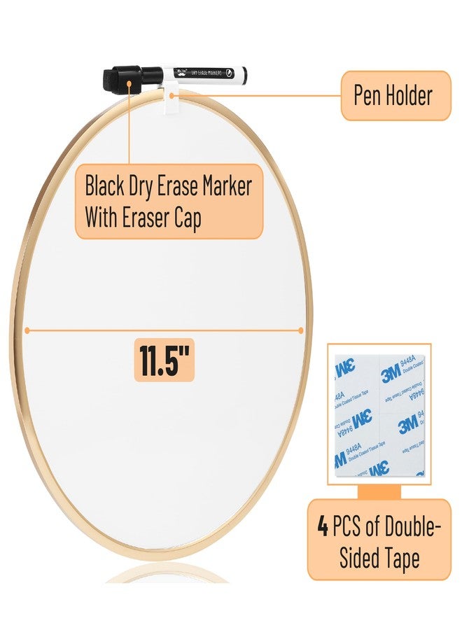 Mr. Pen- Round Dry Erase Board, 11.5” with a Black Dry Erase Marker, Gold Frame, Small White Board, White Board for Kids, White Board for Students, Small Dry Erase Board, Mini White Board - Image 2