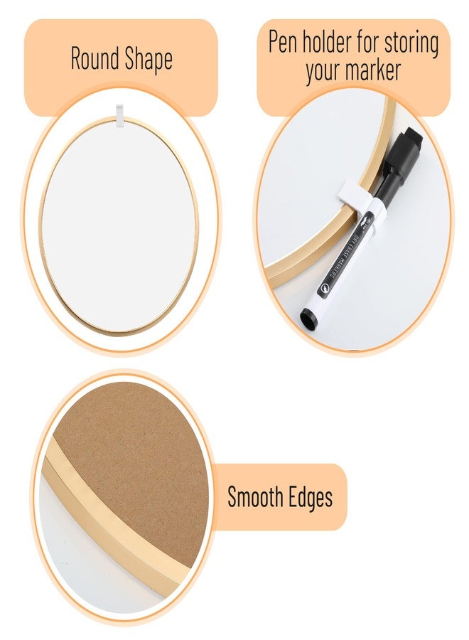 Mr. Pen- Round Dry Erase Board, 11.5” with a Black Dry Erase Marker, Gold Frame, Small White Board, White Board for Kids, White Board for Students, Small Dry Erase Board, Mini White Board - Image 3