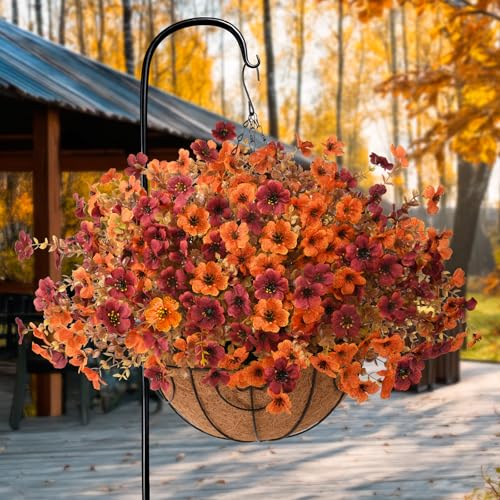 INQCMY Artificial Fake Fall Plants Flowers for Outdoor Outside Decoration,12 Bundles Faux Silk Daisy Flowers UV Resistant Look Real No Fade for Front Door Porch Patio Yard Balcony Autumn Decor - Image 5