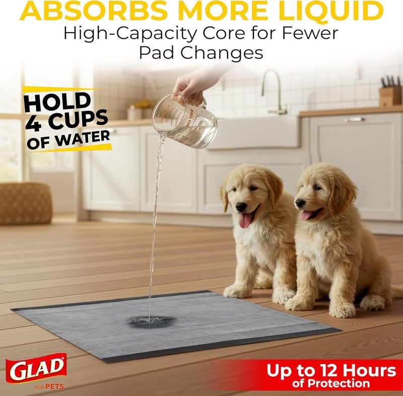 Glad for Pets Black Charcoal Puppy Pads | Puppy Potty Training Pads That ABSORB & NEUTRALIZE Urine Instantly | New & Improved Quality Puppy Pee Pads, 14 count - Image 2