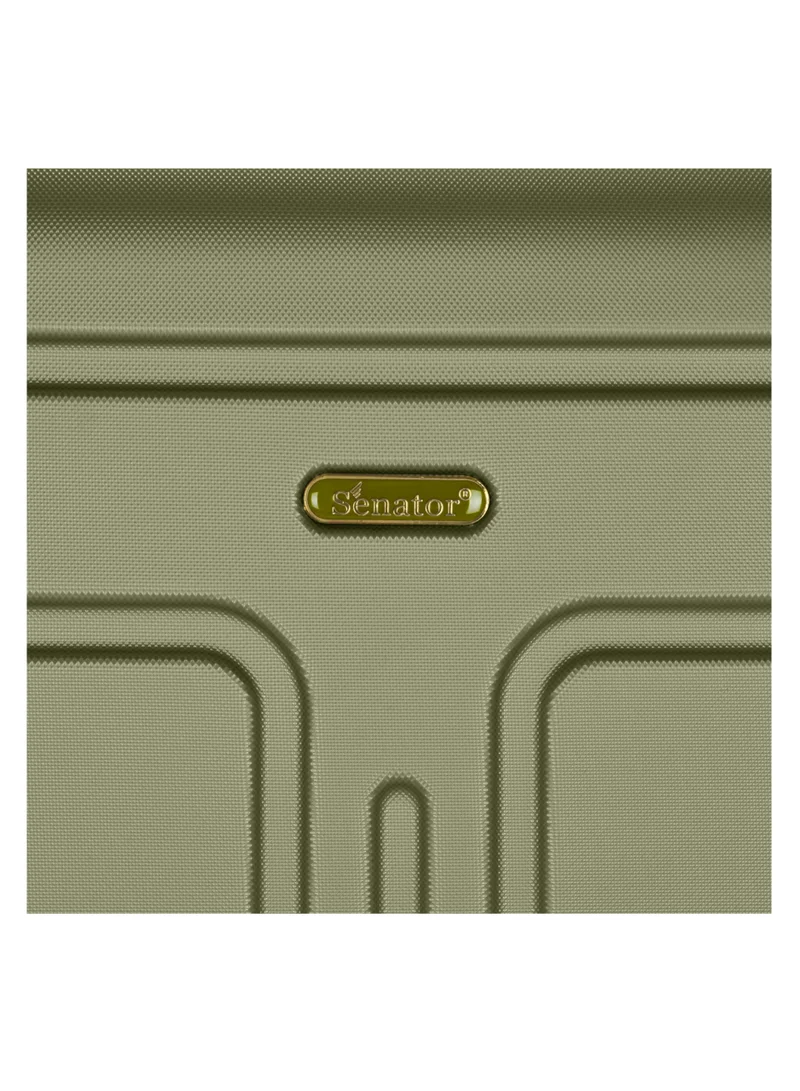 SENATOR Hard Case Travel Bag Trolley Luggage Set of 4 ABS Lightweight Suitcase with 4 Spinner Wheels A1012 Olive