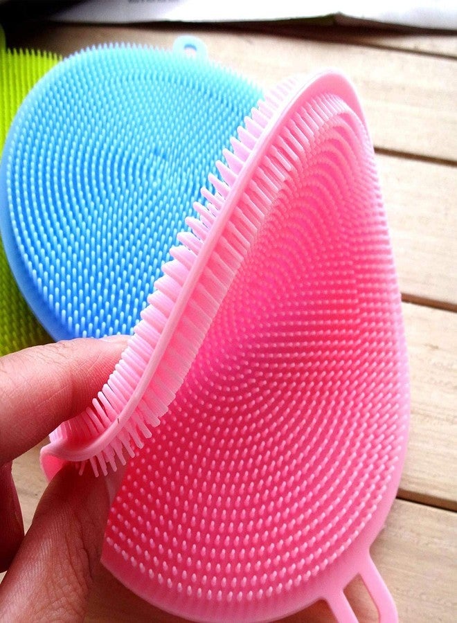 AHKIS Silicone Dish Scrubber, Silicone Sponge Dish Brush Food Grade BPA Free Reusable Rubber Sponges Dishwasher Safe and Dry Fast for Kitchen Dish Dishes Fruits Vegetables Washing and Cleaning. (8 - Image 2