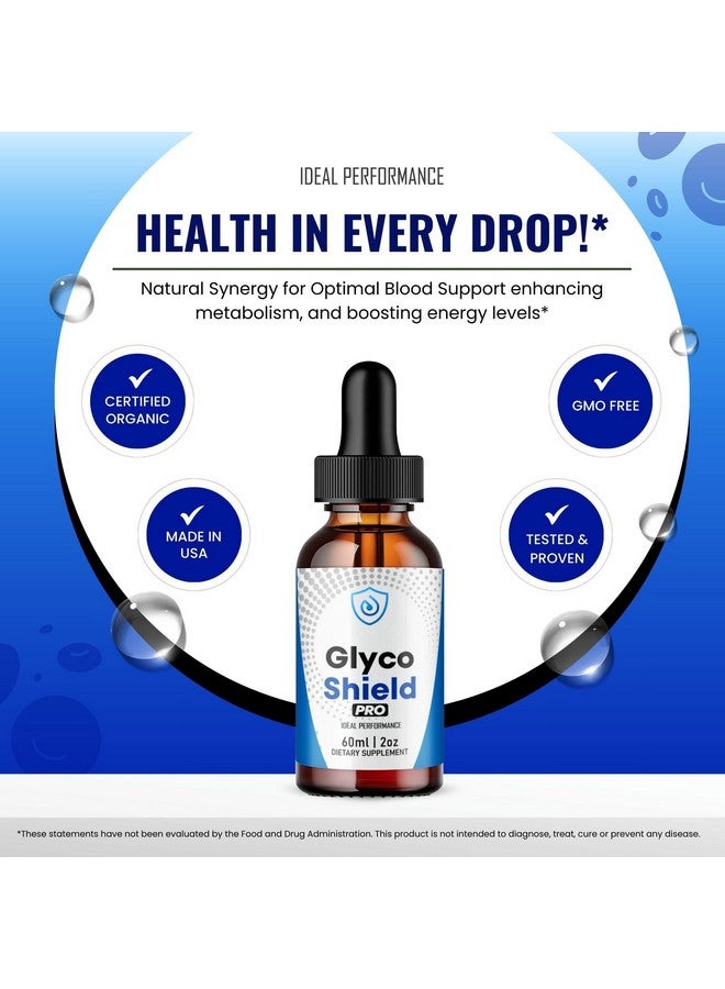 IDEAL PERFORMANCE قطرات غليكو شيلد، مكمل دعم صيغة غليكو شيلد للدم - أقصى قوة، صيغة طبيعية بالكامل للحفاظ على الصحة العامة والطاقة الصحية، مراجعات غليكو شيلد المميزة (عبوتان)  - Image 5
