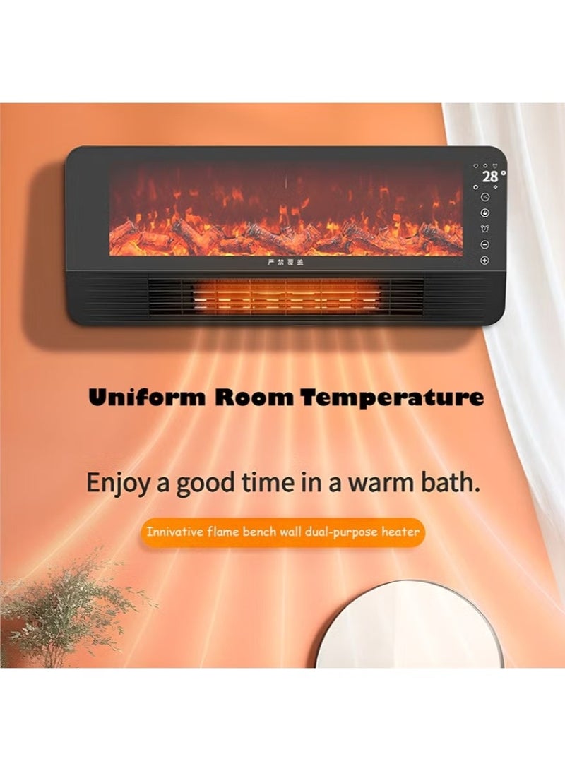 توسكانا يو مدفأة ديكور كهربائية 2000 واط مستويين للحرارة تحكم مزدوج باللمس او الريموت، دفاية كهربائية بشاشة LED صغيرة تعرض درجة الحرارة،حماية من الحرارة الزائدة و مؤقت 12 ساعه - Image 5