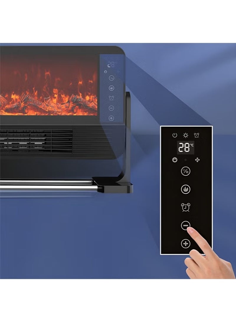 توسكانا يو مدفأة ديكور كهربائية 2000 واط مستويين للحرارة تحكم مزدوج باللمس او الريموت، دفاية كهربائية بشاشة LED صغيرة تعرض درجة الحرارة،حماية من الحرارة الزائدة و مؤقت 12 ساعه - Image 4