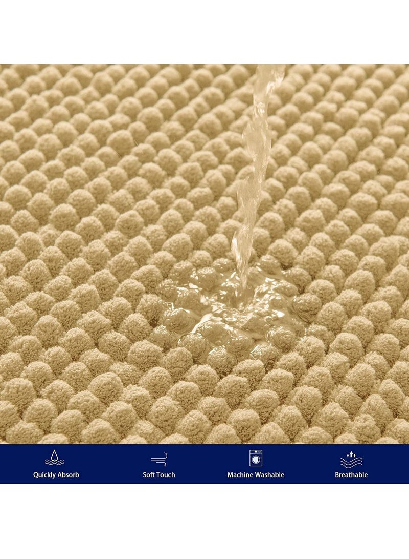 TYCOM Bathroom Rugs Bath Mat 50x120cm Non-Slip Fluffy Soft Plush Microfiber Shower Carpet Rug Machine Washable Quick Dry Ultra Bath Mats for Tub Bathroom and Shower  - Image 3