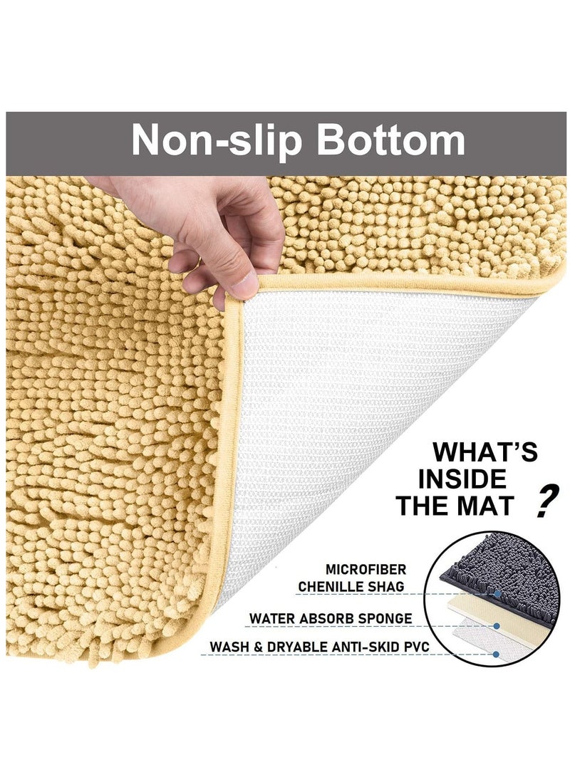 TYCOM Bathroom Rugs Bath Mat 50x120cm Non-Slip Fluffy Soft Plush Microfiber Shower Carpet Rug Machine Washable Quick Dry Ultra Bath Mats for Tub Bathroom and Shower  - Image 4