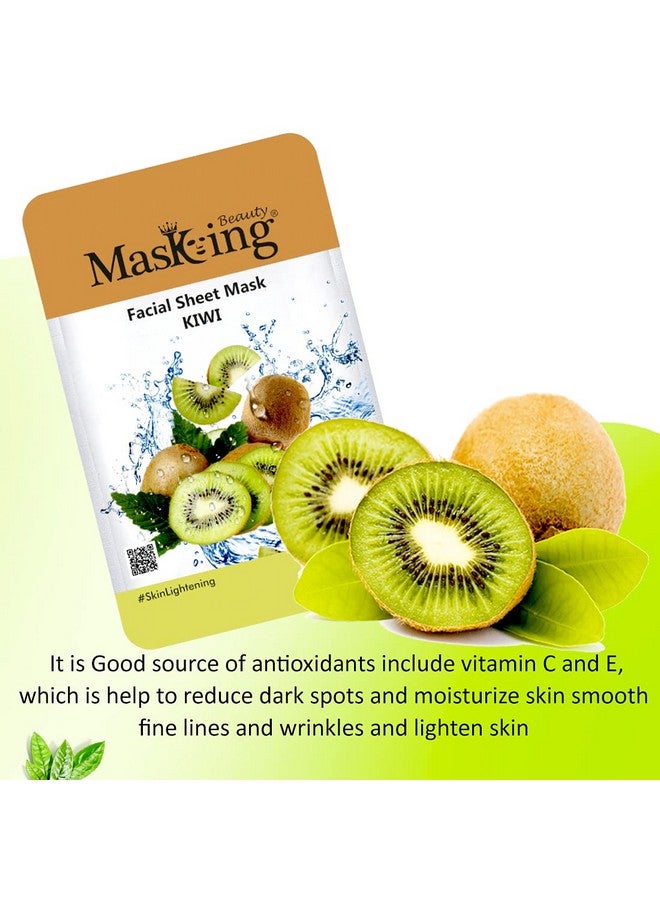 MasKing Beauty Facial Sheet Mask of Kiwi (20g) & Bamboo Facial Sheet Mask of Coconut & Coffee (20g) Ideal for Women & Men (Combo Pack of 2) - Image 2