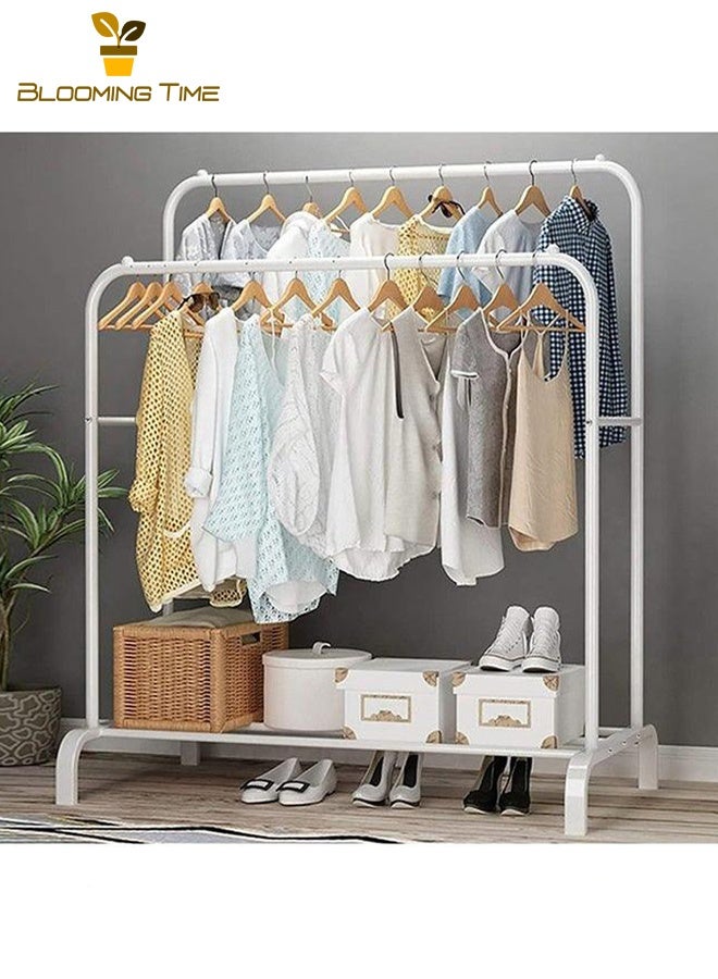 BLOOMING TIME Bedroom Detachable Folding Storage Clothes Rack Indoor Balcony Simple Clothes Rack, White - Image 5