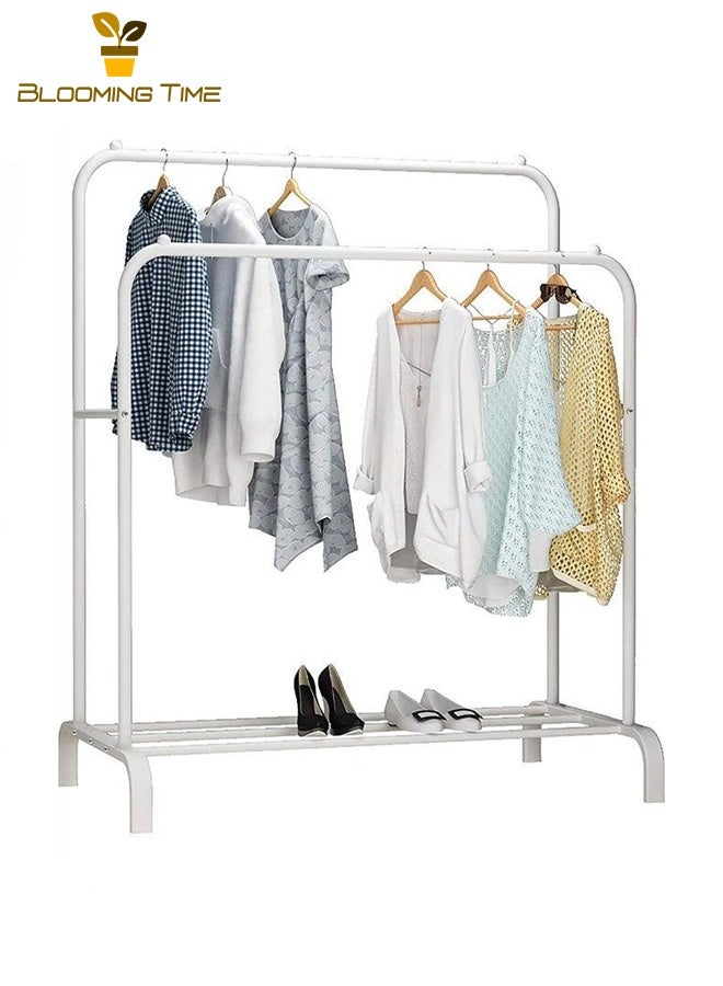 BLOOMING TIME Bedroom Detachable Folding Storage Clothes Rack Indoor Balcony Simple Clothes Rack, White - Image 2