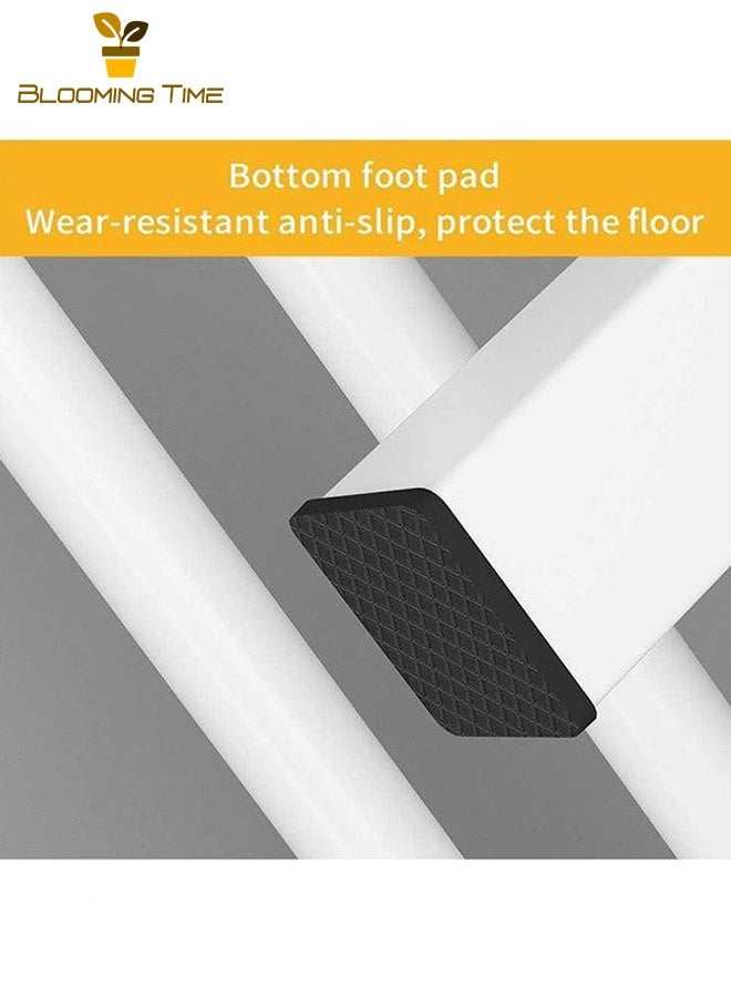 BLOOMING TIME Bedroom Detachable Folding Storage Clothes Rack Indoor Balcony Simple Clothes Rack, White - Image 3