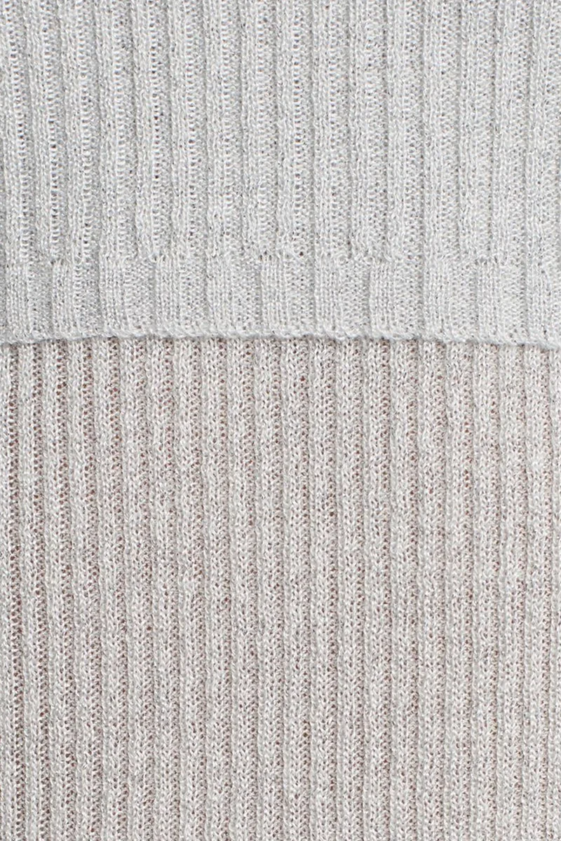 Dilvin Dusty White DILVIN Fitted Off-Shoulder Ribbed Knit Sweater for Women | Best Price UAE