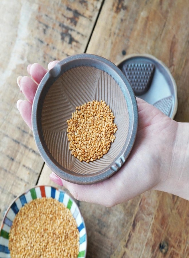 COTONOHA Suriusu Handheld Sesame Grinder - Multifunctional Mino Ware Ceramic Mortar with Built-In Grater for Spices, Sesame, Garlic, and Tea - Image 4