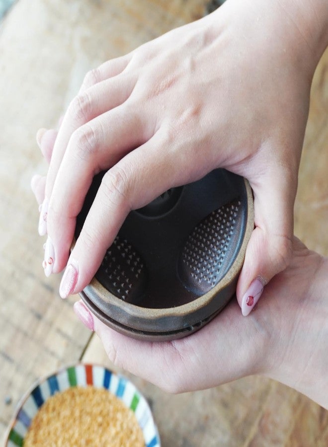 COTONOHA Suriusu Handheld Sesame Grinder - Multifunctional Mino Ware Ceramic Mortar with Built-In Grater for Spices, Sesame, Garlic, and Tea - Image 5