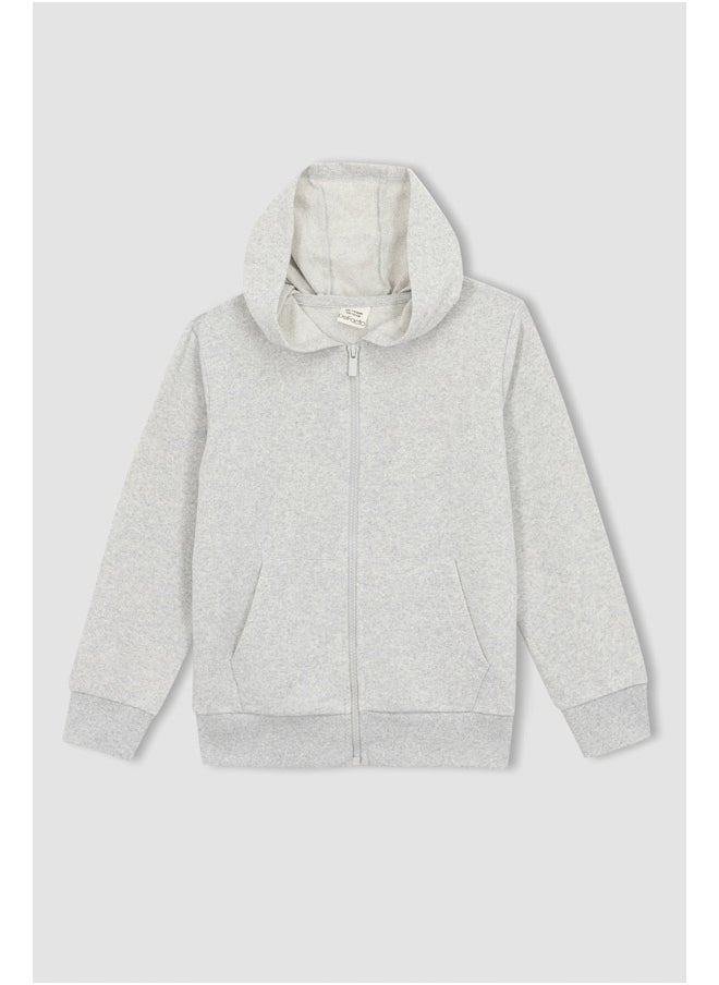DeFacto - Boy Regular Fit Hooded Long Sleeve Knitted Cardigan - Image 1