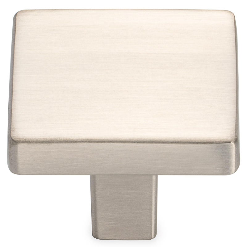 KOOFIZO 10 Pack Brushed Nickel Cabinet Knobs Stain Nickel Drawer Knobs K03 Square Single Hole Cabinet Pulls for Cabinets Drawer Dresser Cupboard Bedroom Closet Bathroom Vanity - Image 1