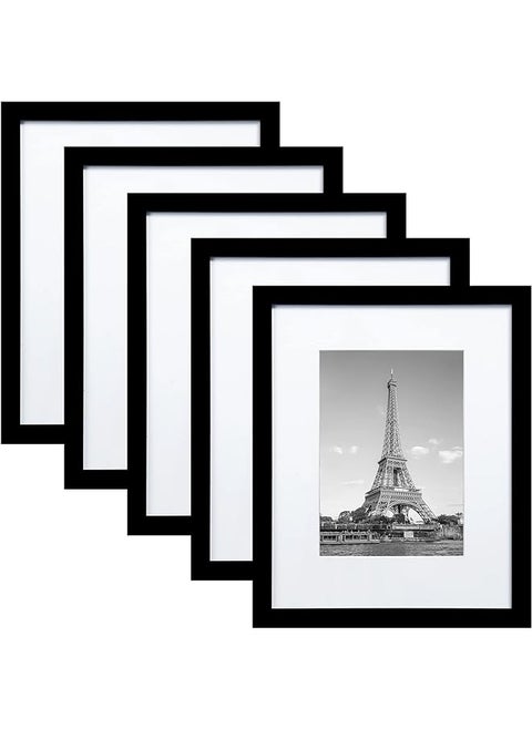 Picture Frame Set of 5, Display Pictures 8x10 Without Mat, Wall Gallery Photo Frames for Rustic Home Decor(Black) (8x10 inch)