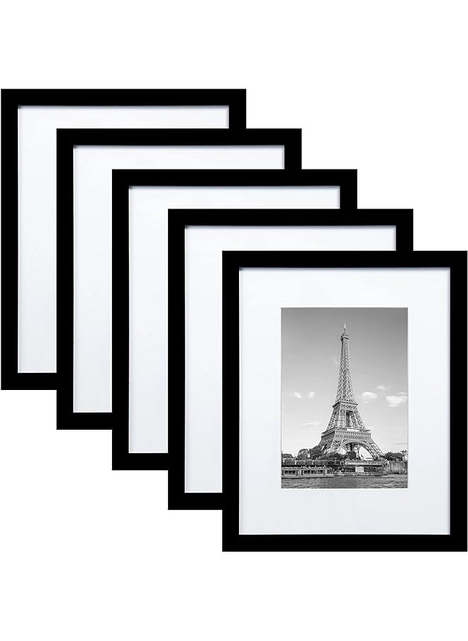 X spring Picture Frame Set of 5, Display Pictures 8x10 Without Mat, Wall Gallery Photo Frames for Rustic Home Decor(Black) (8x10 inch)  - Image 1