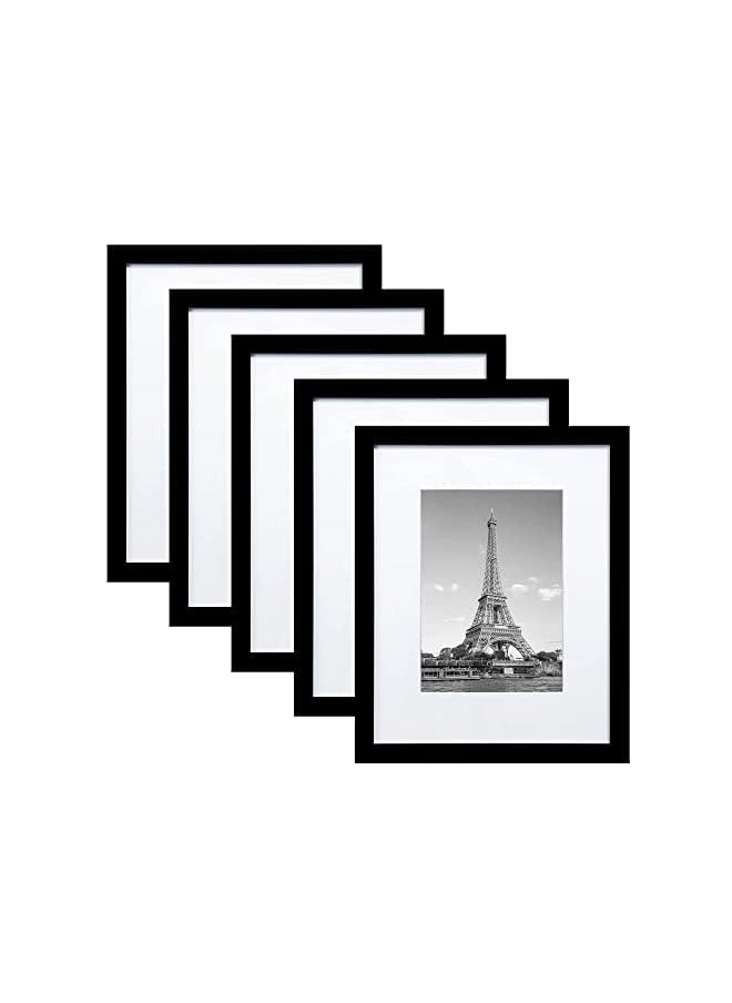 X spring Picture Frame Set of 5, Display Pictures 8x10 Without Mat, Wall Gallery Photo Frames for Rustic Home Decor(Black) (8x10 inch)  - Image 2
