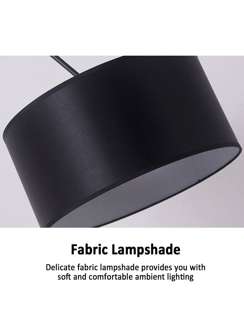 Sharpdo Modern LED Coffee Table Floor Lamp With Tray Minimalist Standing Lamp With Shelf For Bedroom Living Room With Fabric Lampshade Black 30x120x180 centimeter - Image 5