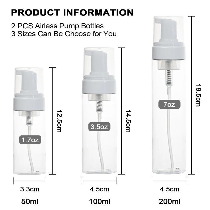 Autdor Foam Pump Bottle 7Oz 2Pcs Foaming Soap Dispenser 200Ml Foaming Spray Bottle Empty Travel Foam Bottle Clear Foam Dispenser For Hand Soap Toiletries Shampoo Lotion - Image 2