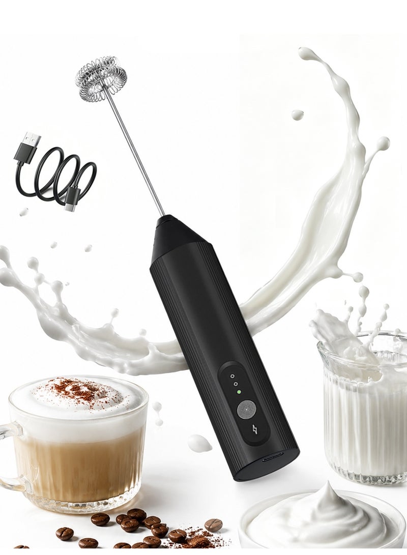 DSP Electric Milk Frother Handheld with 3-Speed Adjustable Settings, USB-C Charging, Ultra-Low Noise, Shock-Absorbing Design, Portable for Coffee Lattes Cappuccinos and Baking - Image 1