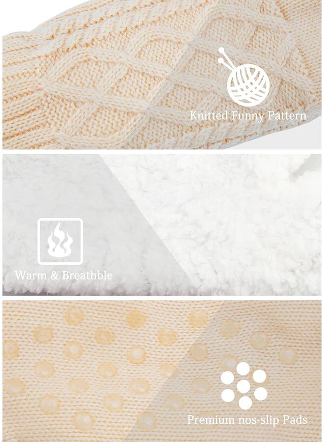 كوفوز جوارب شبشب، جوارب شتوية مضادة للانزلاق ودافئة، جوارب أرضية متينة وسميكة ودافئة، مناسبة للجوارب الداخلية السميكة والناعمة في الطقس البارد - Image 5