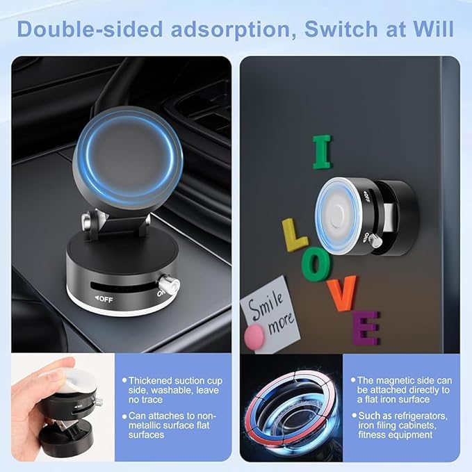 keeshar MountPro K5 Magnetic Car Mobile Holder with Suction Cup Base | 360° Adjustable Arm Mount Sta - Image 5