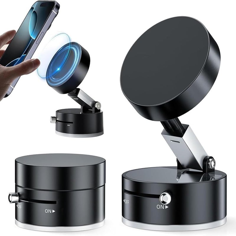 keeshar MountPro K5 Magnetic Car Mobile Holder with Suction Cup Base | 360° Adjustable Arm Mount Sta - Image 1