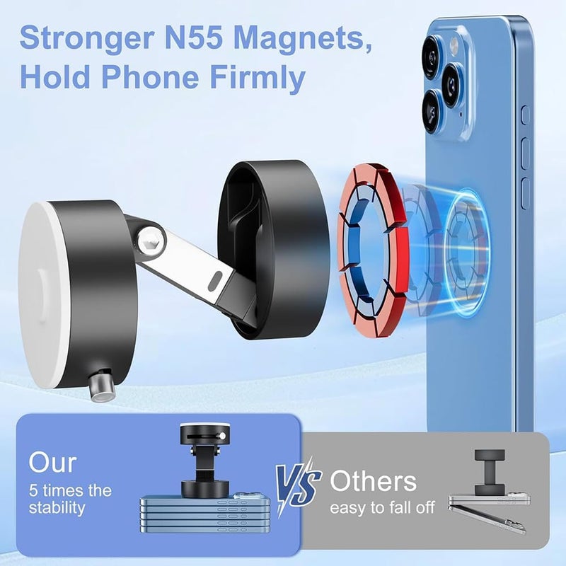 keeshar MountPro K5 Magnetic Car Mobile Holder with Suction Cup Base | 360° Adjustable Arm Mount Sta - Image 3