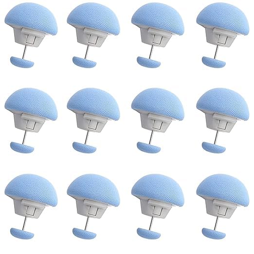VATSHVI VATSHVI Duvet Clips Mushroom Quilt Fixing Pin for Bedding Accessories NonSlip Comforter Clips One Key to Unlock Duvet Clips Fasteners for Cushions Curtains Socks Blue Set of 12 