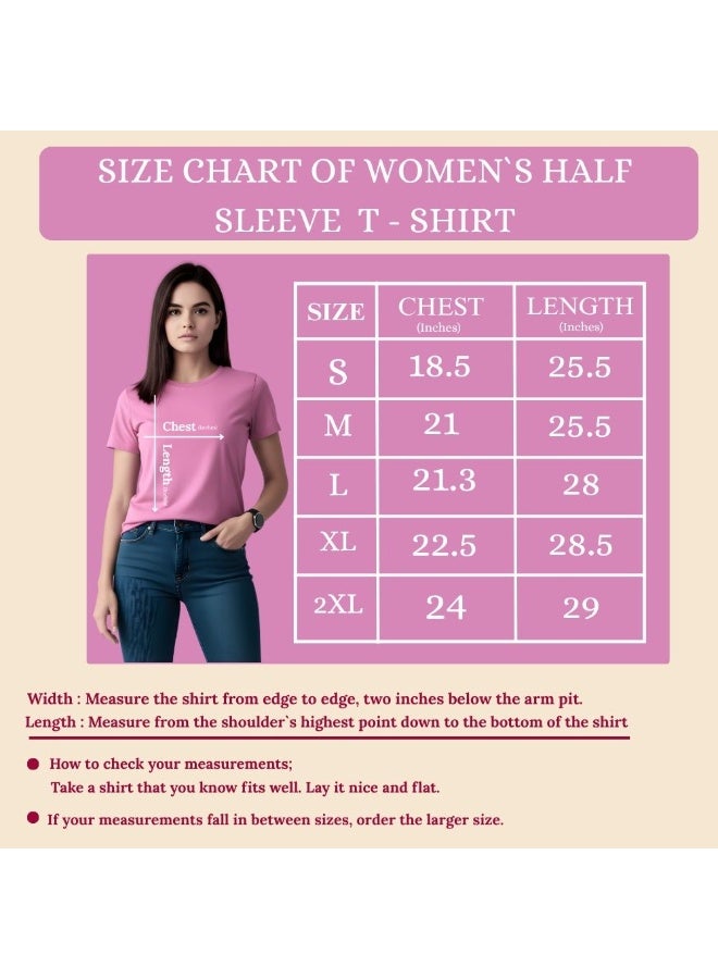 PRINTSHOP4ME UAE Women's Cotton T Shirt | Round Neck | Short Sleeve | Regular Fit | Casual Wear | Event Outfit | Outdoor Travel | Daily Use - Image 2