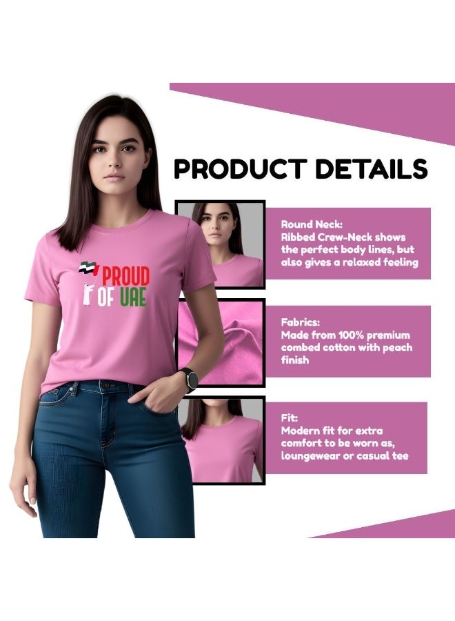 PRINTSHOP4ME UAE Women's Cotton T Shirt | Round Neck | Short Sleeve | Regular Fit | Casual Wear | Event Outfit | Outdoor Travel | Daily Use - Image 4