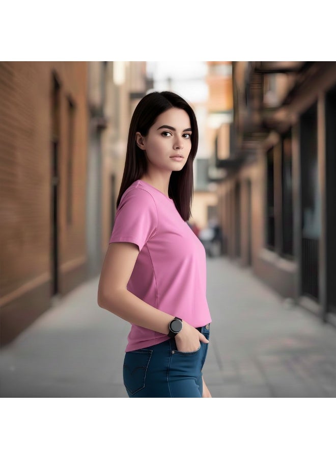 PRINTSHOP4ME UAE Women's Cotton T Shirt | Round Neck | Short Sleeve | Regular Fit | Casual Wear | Event Outfit | Outdoor Travel | Daily Use - Image 5