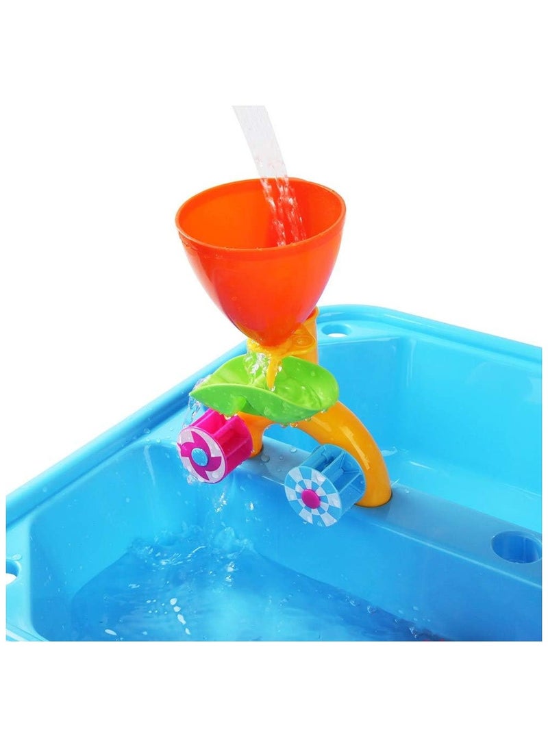 Soofam Water Table, 23pcs Sandpit Toys Kids Pretend Play Set Toddler Sand Tables Baby Activity Beach Toy Outdoor Plays Equipment, with Sands Moulds Bucket Spade Multi-Coloured - Image 3