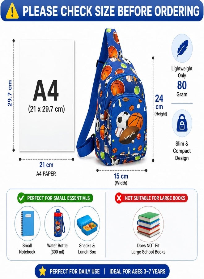 Kizzi Sports Print Colourful Cross body Bags for Boys and Girls Kids School, Picnic, Return Gifts - Image 2