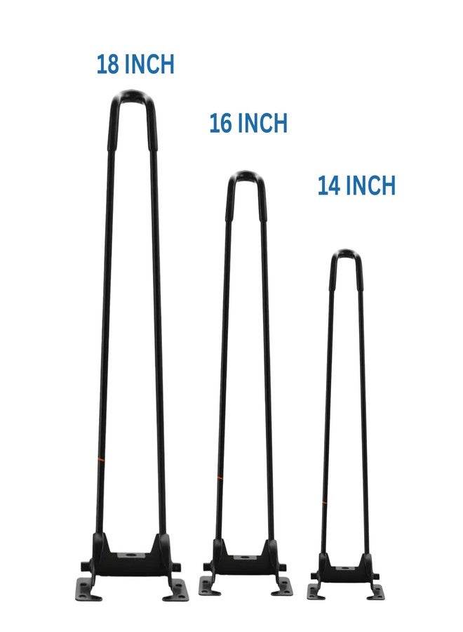 SNOOGG 18 Inch Folding Table Legs, Heavy Duty Metal Hairpin Legs for Coffee Table, Bench, Side Table, Laptop Desk with Screws, Set of 3 - Image 2