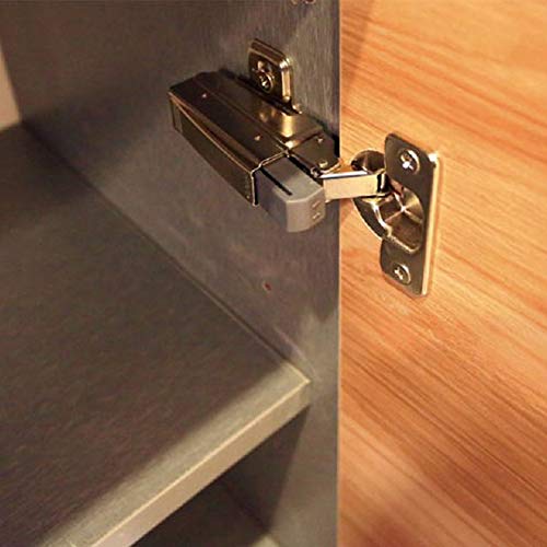 SENRISE Half Overlay Soft Closing Clip On Damper, Face Frame Mounting Cabinet Hinges Buffer, Nickel Plated Steel, Silver, Pack of 1 - Image 5