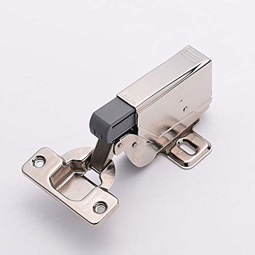 SENRISE Half Overlay Soft Closing Clip On Damper, Face Frame Mounting Cabinet Hinges Buffer, Nickel Plated Steel, Silver, Pack of 1 - Image 4