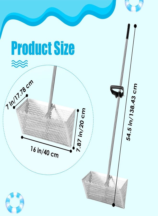 AshKiz Sand Flea Rake, Detachable Sand Flea Rake, The Shark Tooth Screen Comes with A 16-Inch-Wide Drain Screen with A 51-Inch Handle(Water Bucket not Included) - Image 2