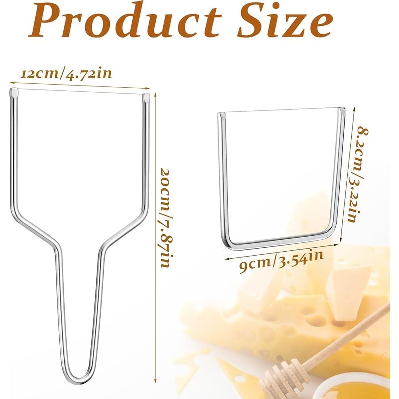FdcZeyxior 2 PCS Cheese Slicer with Wire Cheese Cutter Stainless Steel Cheese Slicer Wire Cheese Slicer Kit for Kitchen Block Cheese and Butter Slicer Tool (Y Type & U Type) - Image 2