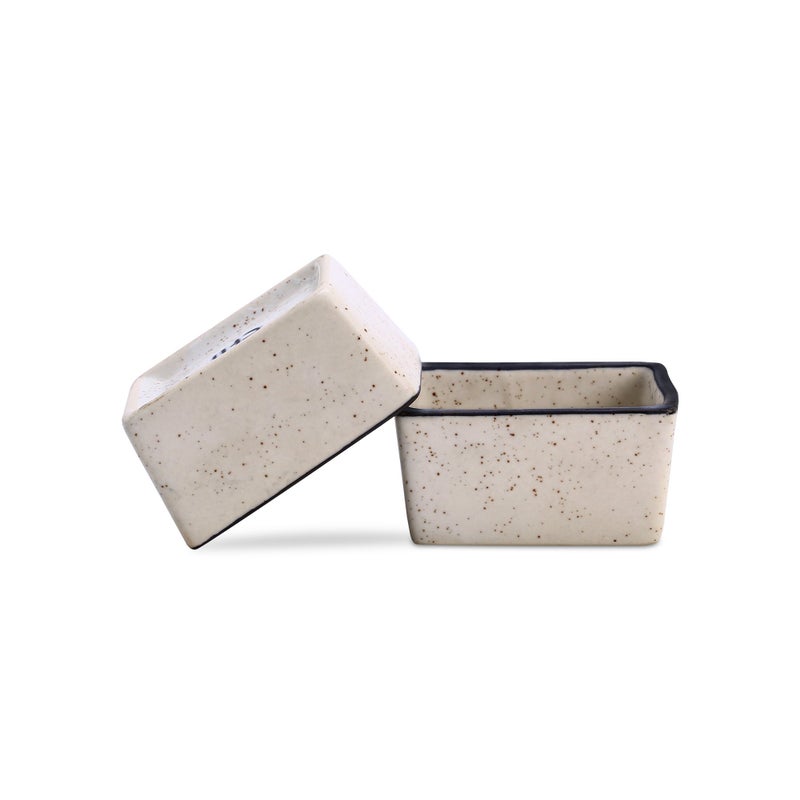 Caffeine Caffeine Ceramic Handmade Cream & Black Patti Dip And Sauce (Set Of 12) - Image 2