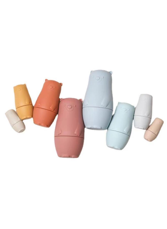 null - Pack of 4 Russian Matryoshka Bear Figures in Different Sizes - Multicolor - Image 1