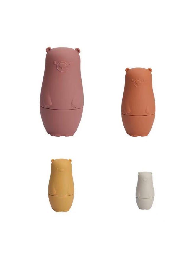 null - Pack of 4 Russian Matryoshka Bear Figures in Different Sizes - Multicolor - Image 1
