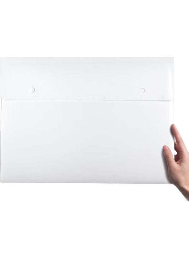Sunwood A3 Button Closure Document Folder/Briefcase/Waterproof File Holder, Pack Of 5, White, Mc335 - Image 2