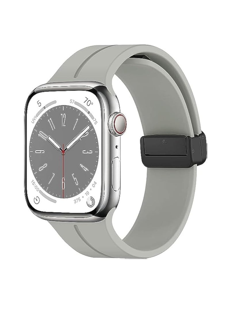 Next store Compatible with Apple Watch Ultra Band 49mm 45mm 44mm 42mm, Soft Silicone Sport Strap with Magnetic Clasp Compatible with iWatch Series 8/Ultra/7/SE/6/5/4/3/2/1 - Image 1