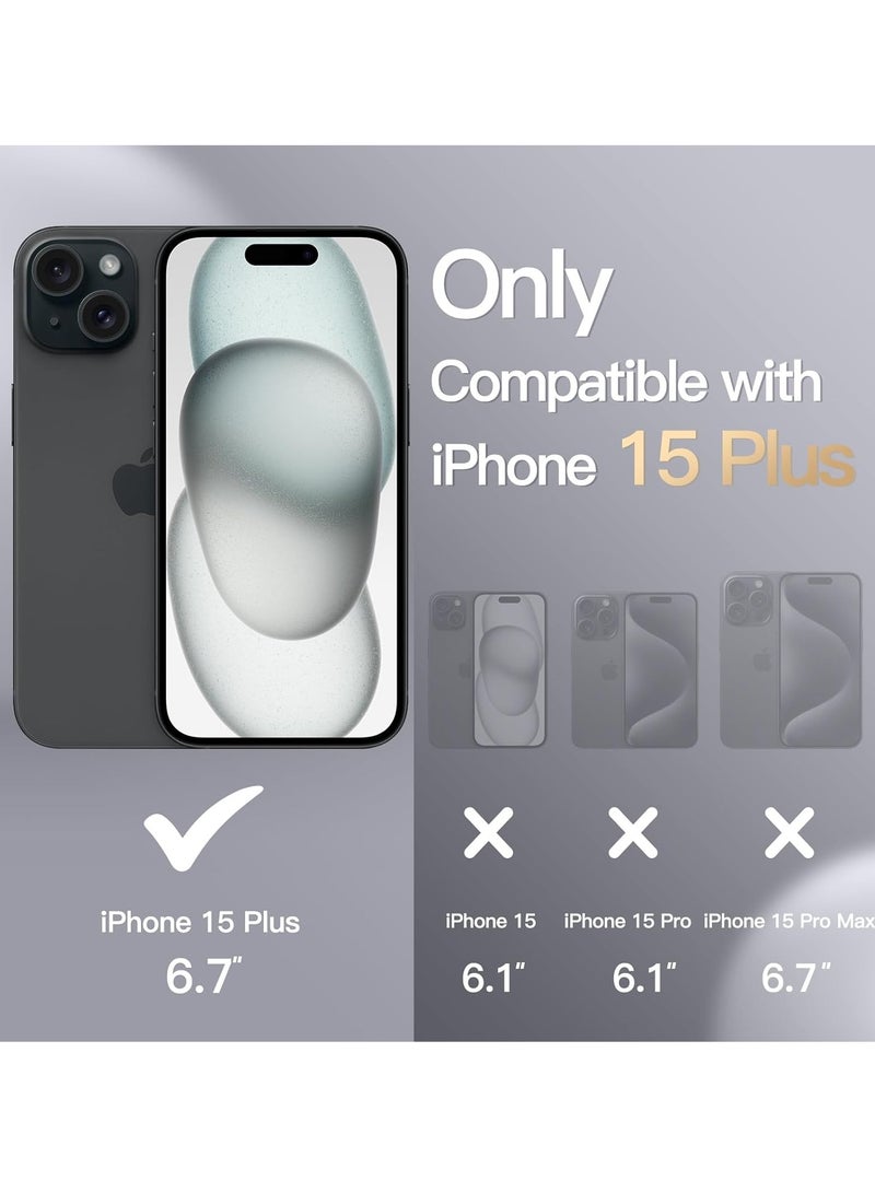 ESCASE Magnetic Silicone Case for iPhone 15 Plus 6.7-Inch, Compatible with MagSafe,Silky-Soft Touch Full-Body Protective Phone Case, Shockproof Cover with Microfiber Lining Black - Image 2